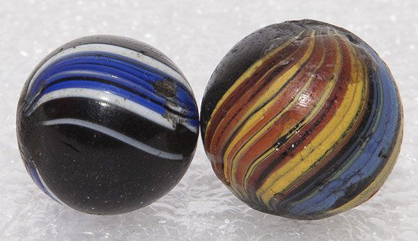 TWO INDIAN SWIRL MARBLES (1 of 4)