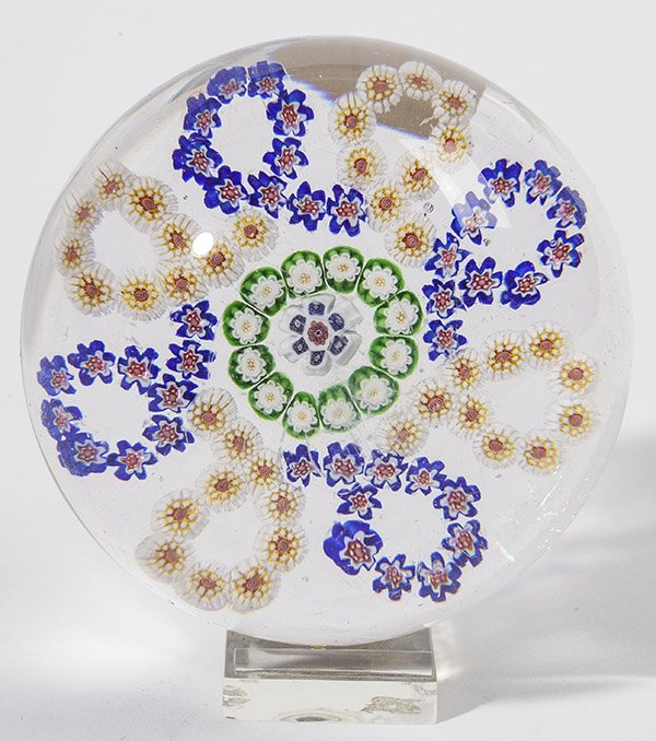 BACCARAT MILLEFIORI GARLAND PAPERWEIGHT. (1 of 6)