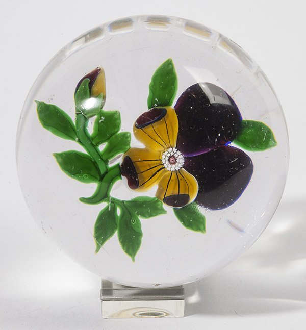 ANTIQUE BACCARAT PANSY PAPERWEIGHT (1 of 6)