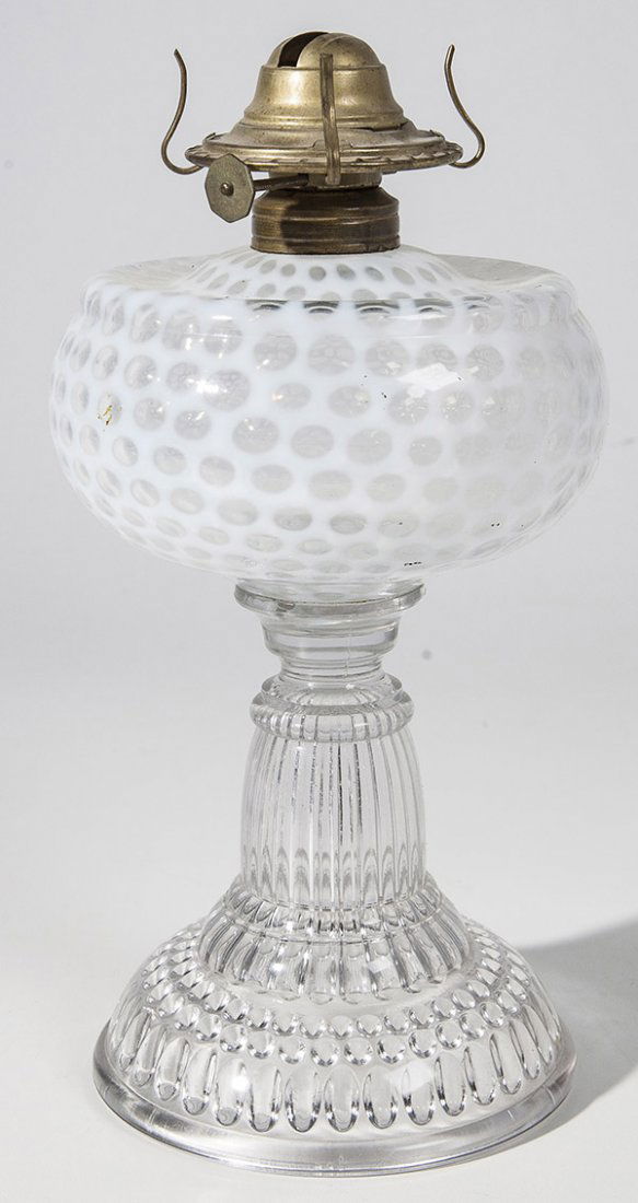 Opalescent Coin-Spot Oil Lamp (1 of 6)