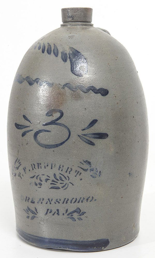 T.F. Reppert Greensboro Decorated Stoneware Jug (1 of 9)