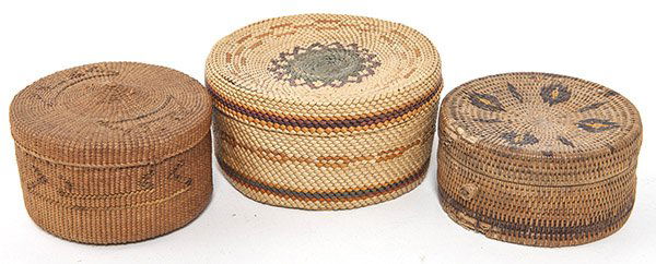Three Tlingit Lidded Baskets (1 of 8)