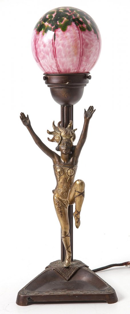 Art Nouveau Art Glass Desk Lamp (1 of 7)