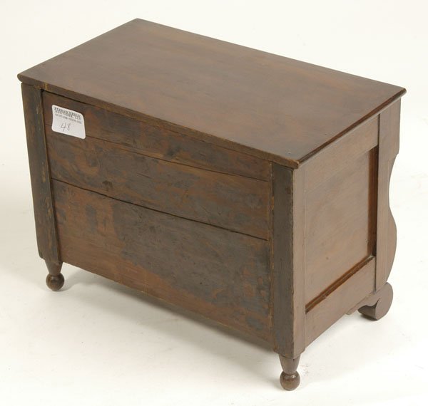 EARLY MAHOGANY THREE-DRAWER MINIATURE CHEST - 2
