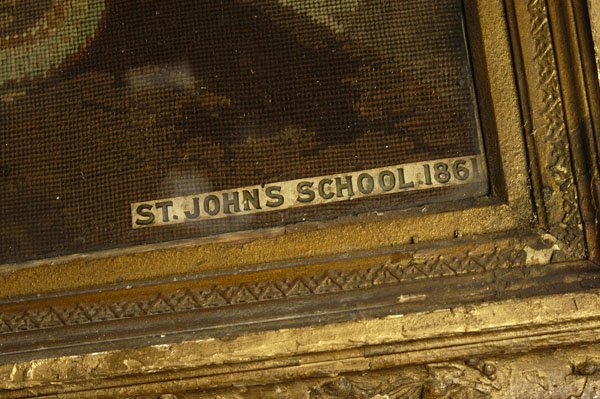LG. 1861 RELIGIOUS NEEDLEWORK OF MADONNA - SAMPLER - 5