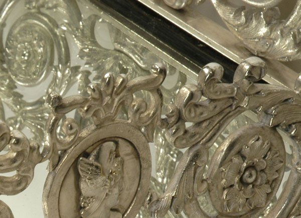 LARGE VICTORIAN SILVERPLATED PLATEAU MIRROR - 3