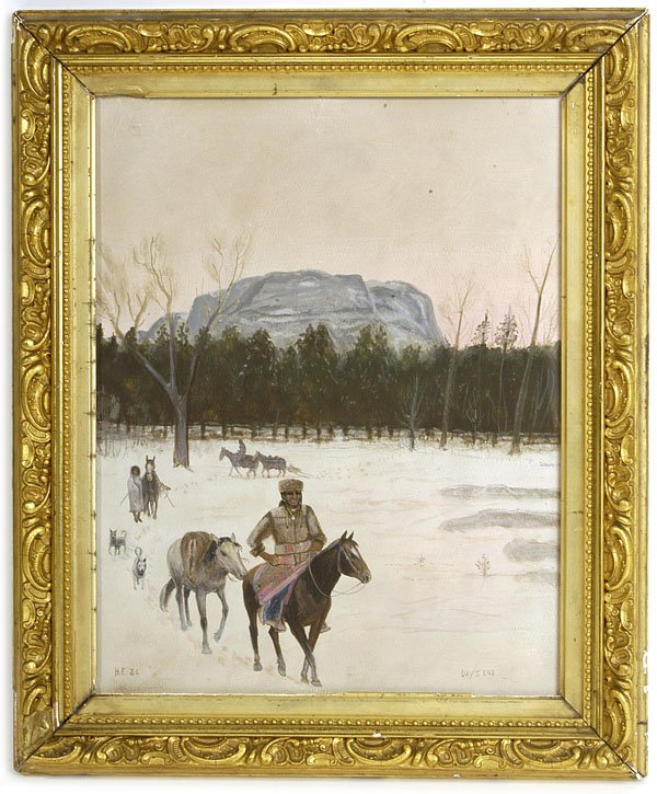 MONOGRAMMED H.F. INDIAN PAINTING