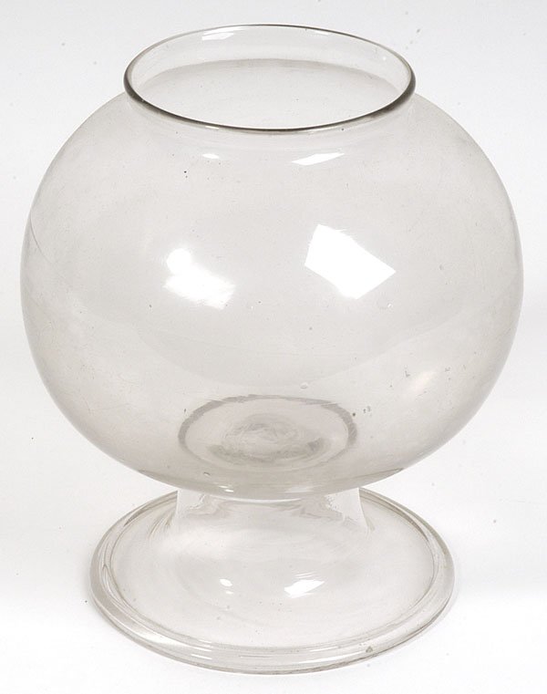 EARLY GLASS BOWL ON PEDESTAL ATTRIB. TO PITTSBURG