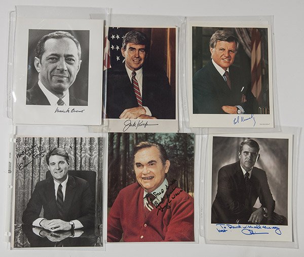 Autographed Political Photos: Lot of 11, all circa 8 x 10 inch including Geo. Wallace, Richard M. Daley, Mario M. Quomo, Ed Kennedy, Dan Quayle, Jack Kemp, James A. Baker & others.