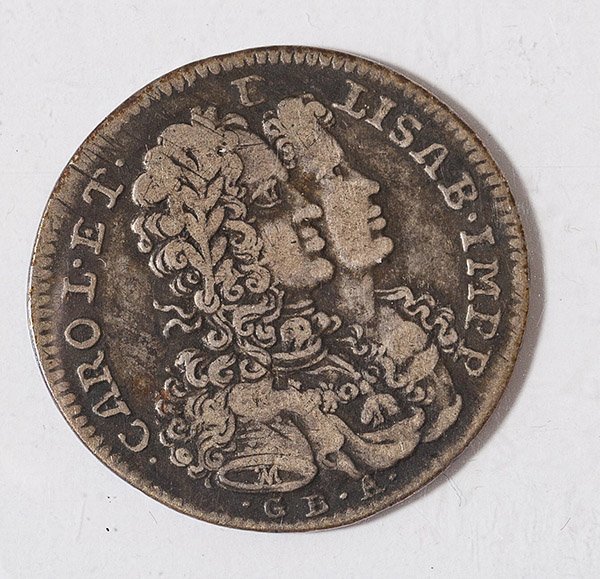 1716 Italy Coin: Naples & Sicily Charles II - he VI of H.R.E. AR Tari 1716 GBA
