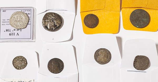 Lot of Medieval France Coins Plus: Lot of 8 Includes Ancient Royaume Lagide Ptolemee XII Neos Dionysos 54-53 BC; Treves, Archeveche, Kuno II von Falkenstein AR Schilling 1376. Coblence; France, Charles VIII billon karolus 1488 point 18
