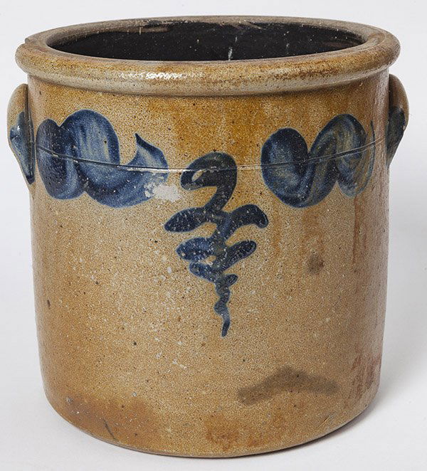 Cobalt Decorated Stoneware Crock (1 of 6)