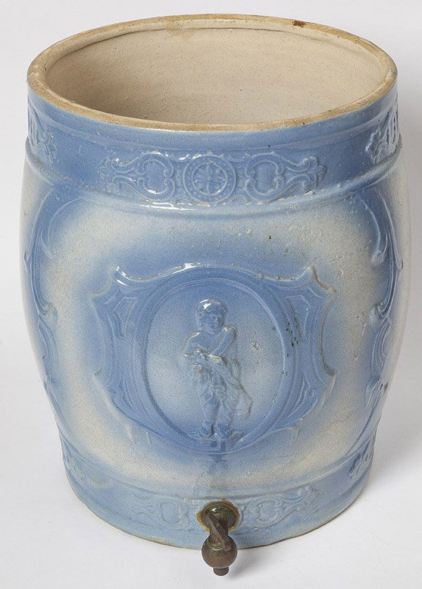 Relief & Blue Decorated Stoneware Cooler (1 of 8)