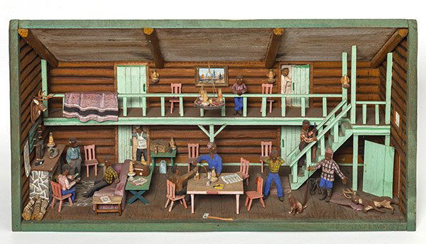Folk Art Diorama of Hunting Lodge (1 of 10)