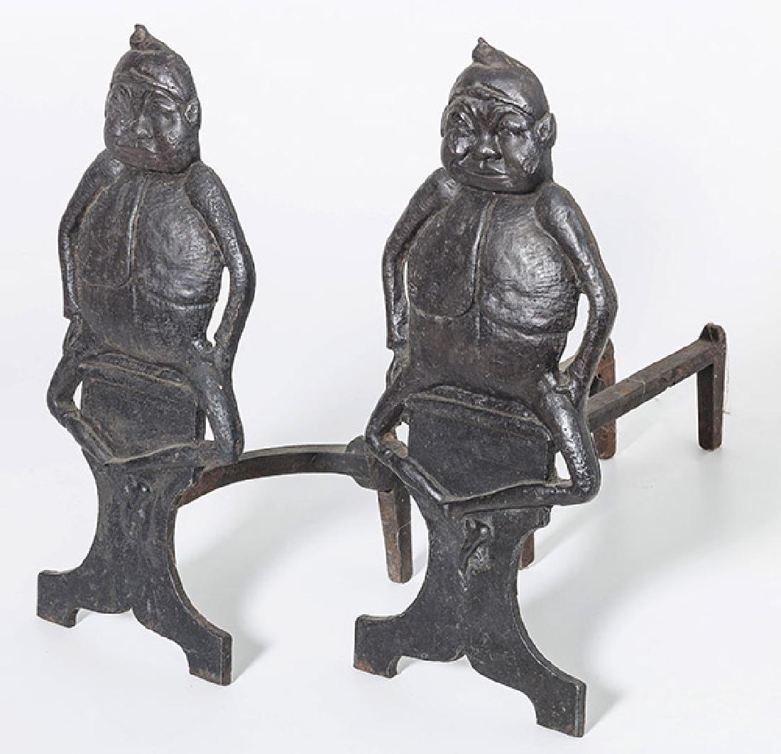 Cast Iron Cox Brownies Figural Andirons (1 of 8)