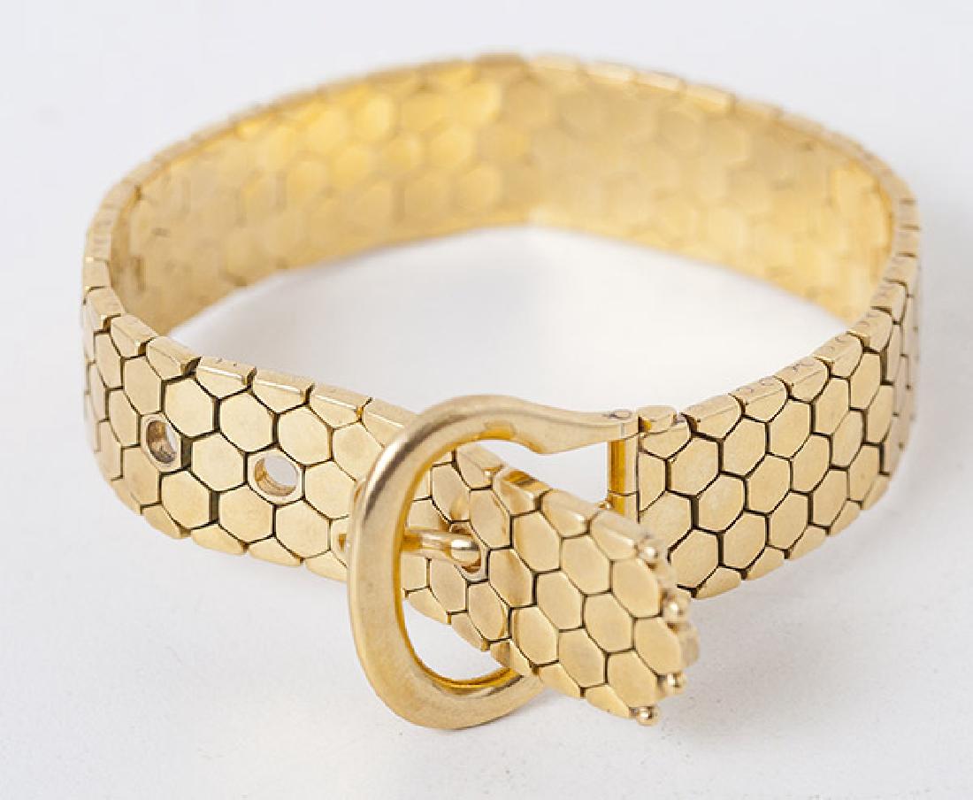 High Quality Designer 18k Gold Belt Form Bracelet (1 of 10)