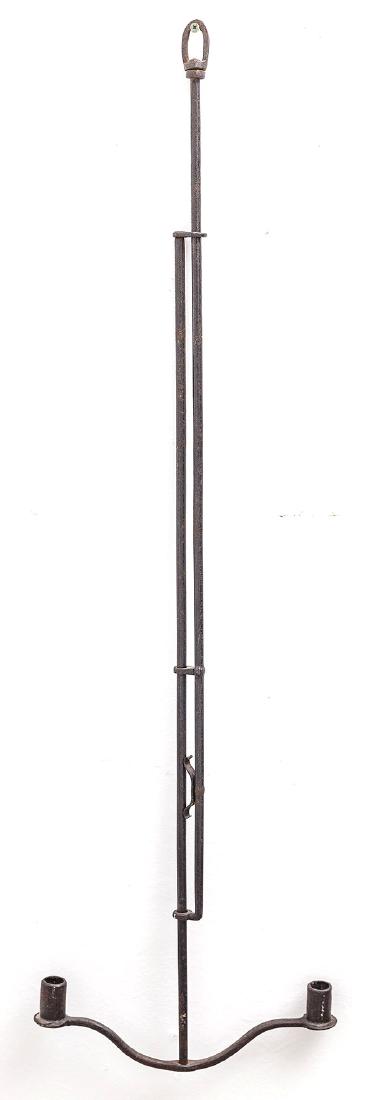 Rare Wrought Iron Hanging Trammel Candle Light (1 of 10)