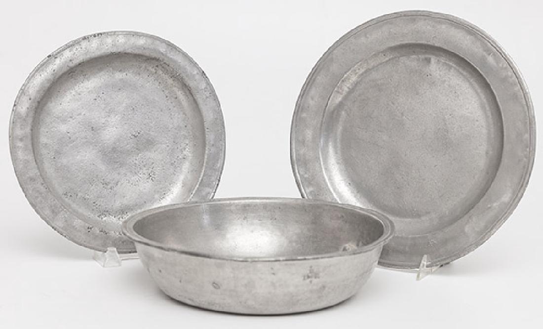 Early Pewter Basin & Chargers (1 of 7)