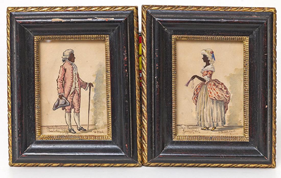 Pr of Early Charleston Watercolor Portraits by W. Birch (1 of 10)