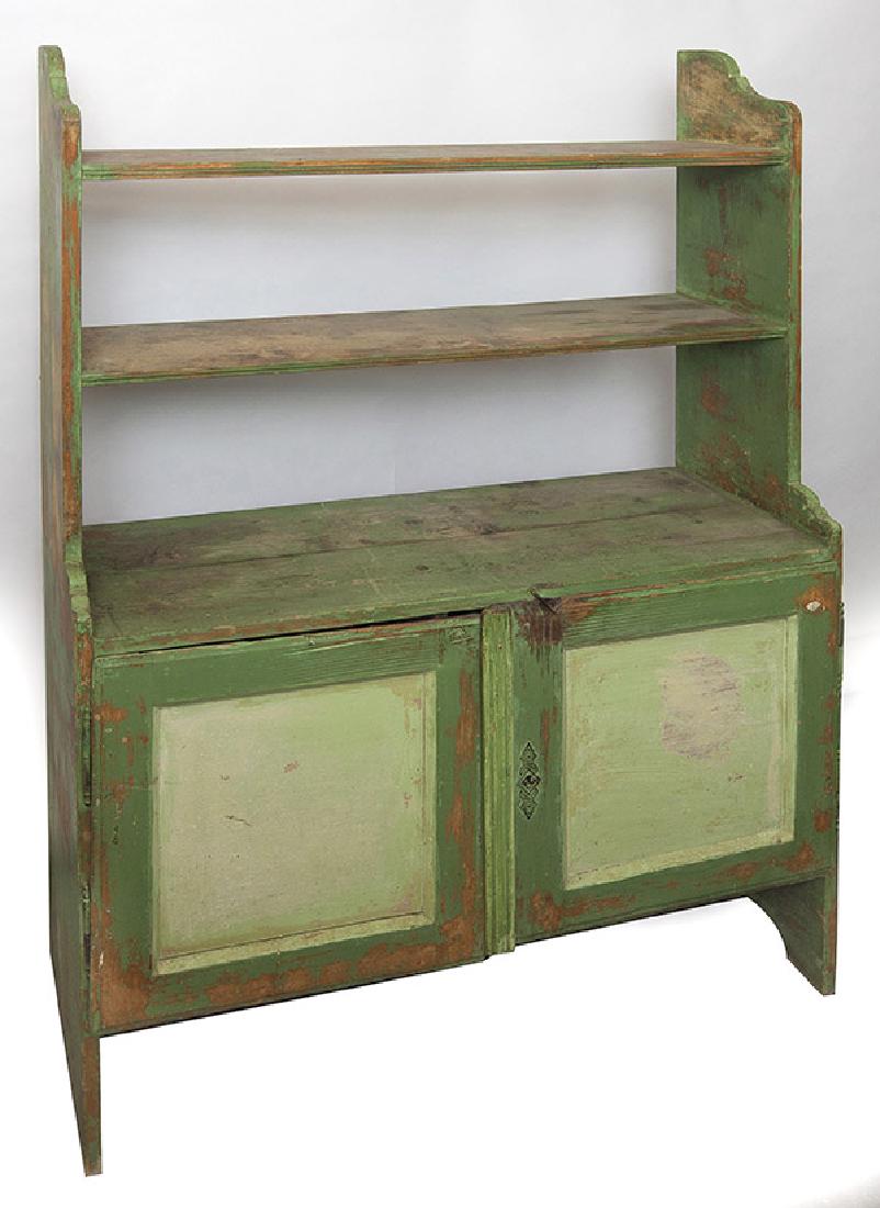 Early Bucket Bench with Old Green Paint (1 of 10)