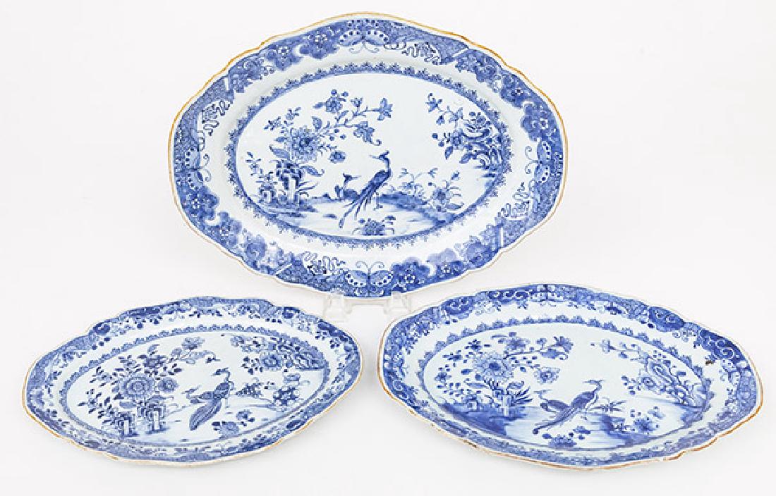 Three 18th century Chinese Export Platters (1 of 8)