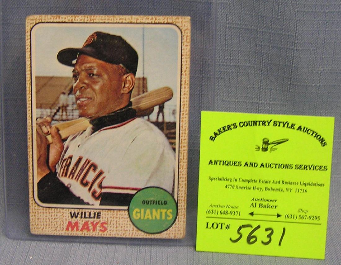 Vintage Topps Willie Mays baseball card: Vintage 1968 Topps Willie Mays baseball card