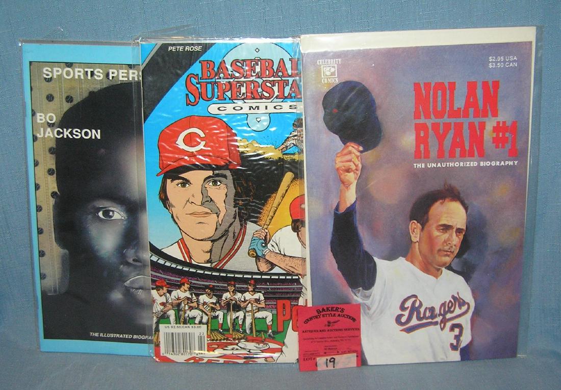 Group of sports themed comic books: Group of sports themed comic books incl. Nolan Ryan, Pete Rose and Bo Jackson est. value $25.00-$30.00