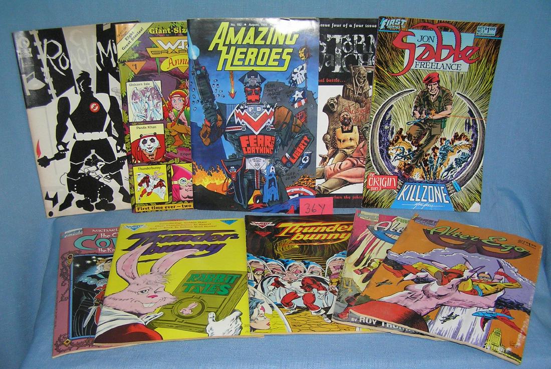 Group of vintage comic books: Group of vintage comic books includes Amazing Heroes Sable, Storm Watcher and more est. value $25.00-$30.00