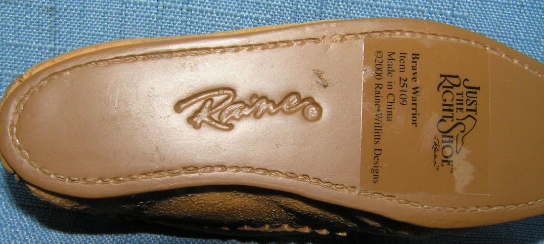 Group of 3 artist signed miniature shoes: Group of 3 artist signed miniature shoes signed Just the Right Shoe by Raine est. value $30.00-$40.00