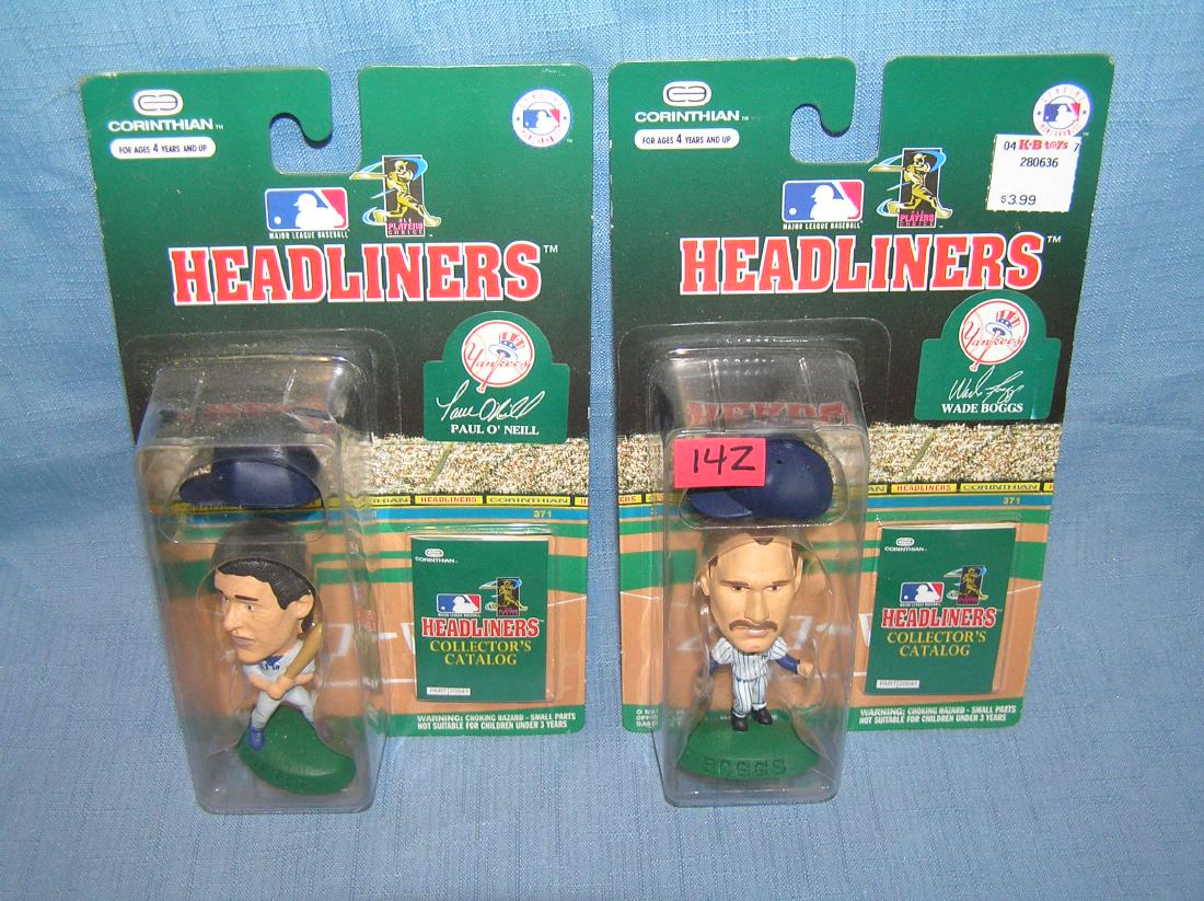 Pair of vintage baseball sports figures: Pair of vintage baseball sports figures includes Paul O'Neill and Wade Boggs est. value $25.00-$30.00