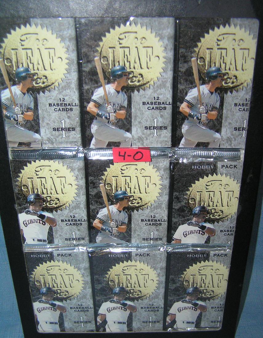 Collection of mint unopened baseball card packs: Collection of mint unopened baseball card packs illustrating Don Mattingly and Barry Bonds est. value $25.00-$30.00