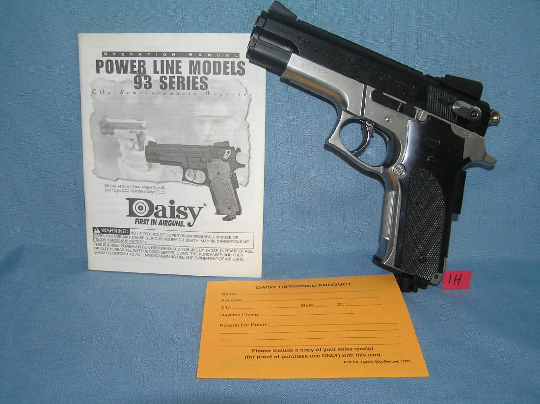 Daisy CO2 Powerline model 93 series BB gun: Daisy CO2 Powerline model 93 series BB gun mint condition with original owner's manual and warrantee card est. value $65.00-$75.00