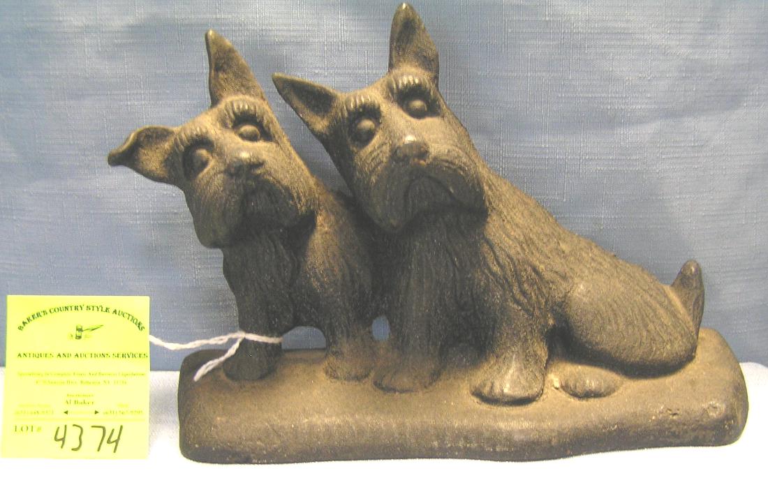 Early cast iron Scottie dogs door stop: Early cast iron Scottie dogs door stop deco style circa 1930’s $225.00-$250.00