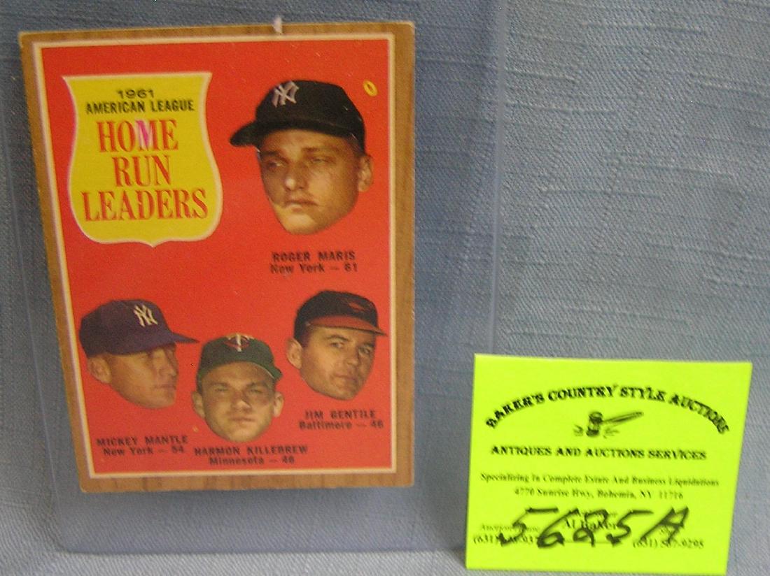 1962 Mantle, Maris, Killebrew & Gentile baseball card: Vintage 1962 Mantle, Maris, Killebrew and Gentile baseball card