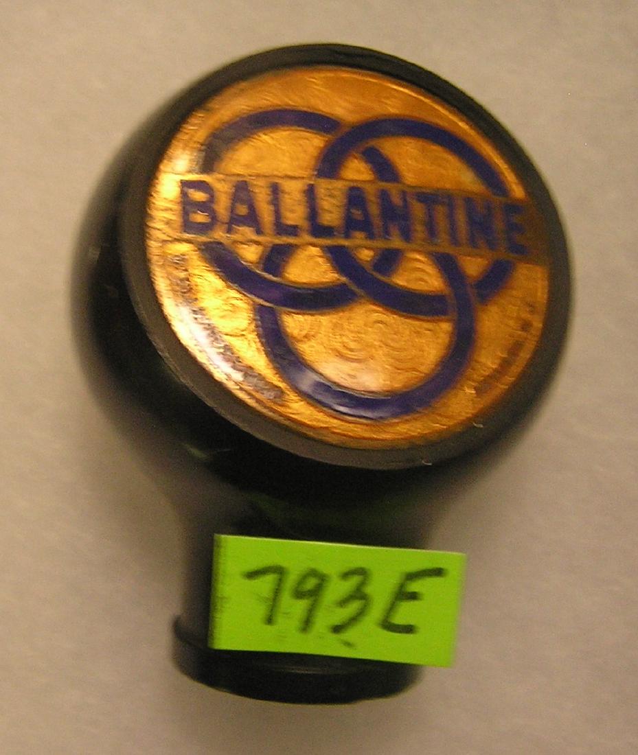 Early Ballentine beer Bakelite beer tap handle: Early Ballentine beer Bakelite beer tap handle scarce with blue and gold face $250.00-$300.00