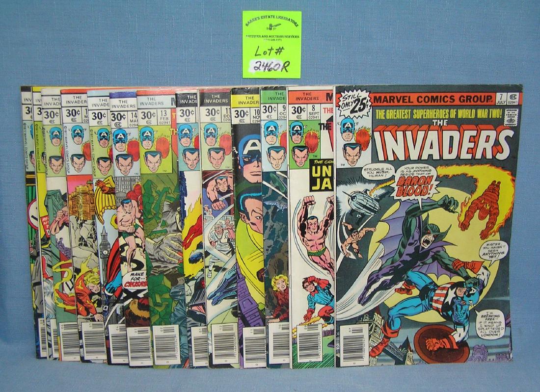Group of early Marvel The Invaders comic books: Group of early Marvel The Invaders comic books numbers 7-19, 1976 est. value $100.00-$125.00