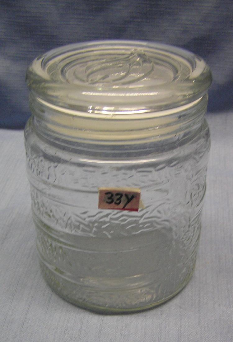 Vintage all glass country store style candy jar: Vintage all glass country store style candy jar est. value $20.00-$25.00