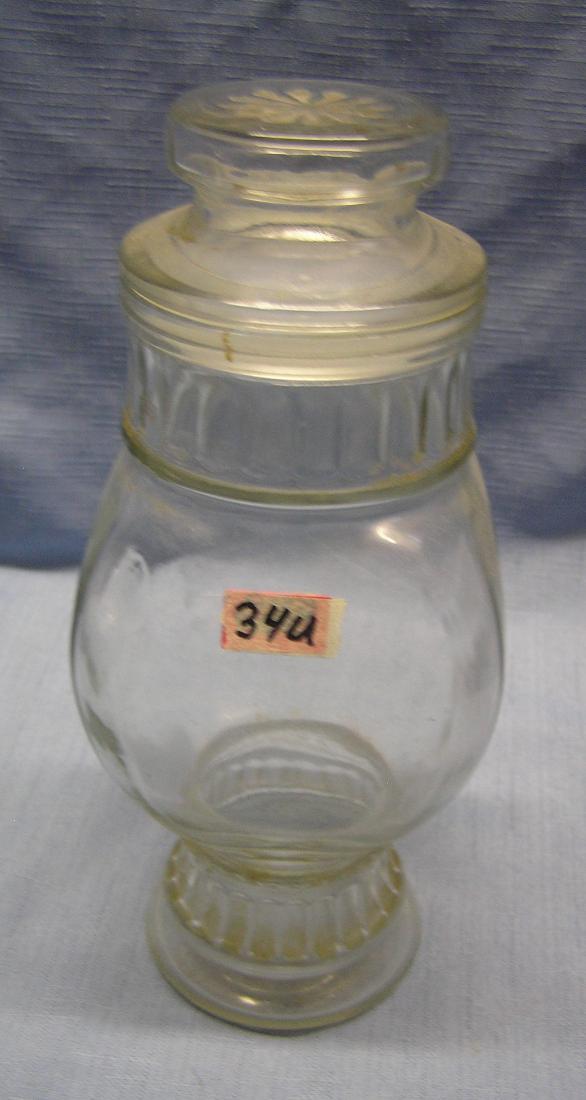 Vintage all glass country store style candy jar: Vintage all glass country store style candy jar est. value $20.00-$25.00