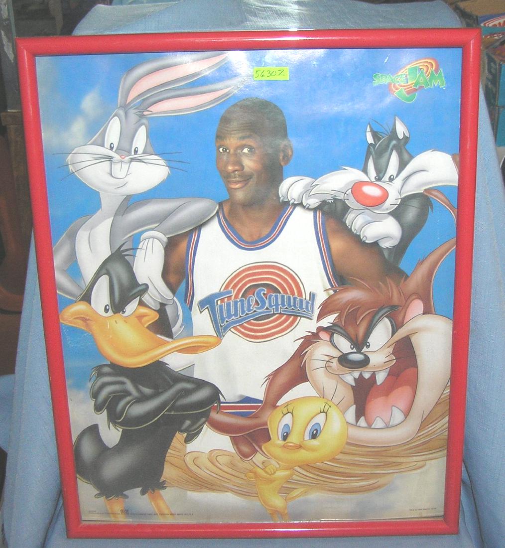 Michael Jordan Space Jam movie poster: Michael Jordan Space Jam cartoon character movie poster by Warner Bros dated 1996 est. value $50.00-$60.00