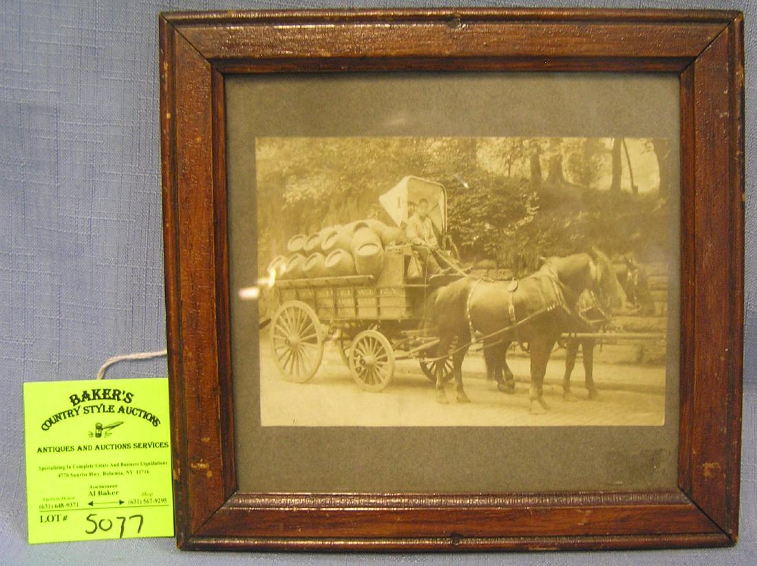 Lion Brewery horse drawn delivery wagon photo: Early Pre prohibition era Lion Brewery horse drawn beer barrel delivery wagon photo circa turn of the century from Columbus Ave NY Rare $350.00-$400.00