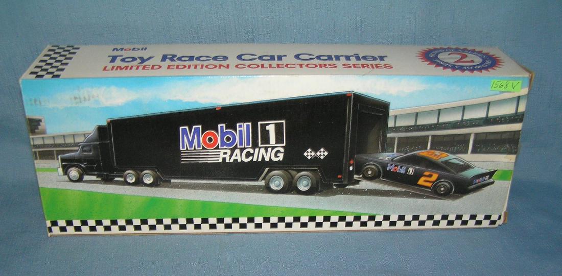 Mobile 1 oil Co. racing crew delivery truck and race: Mobile 1 oil Co. racing crew delivery truck and race car est. value $40.00-$50.00