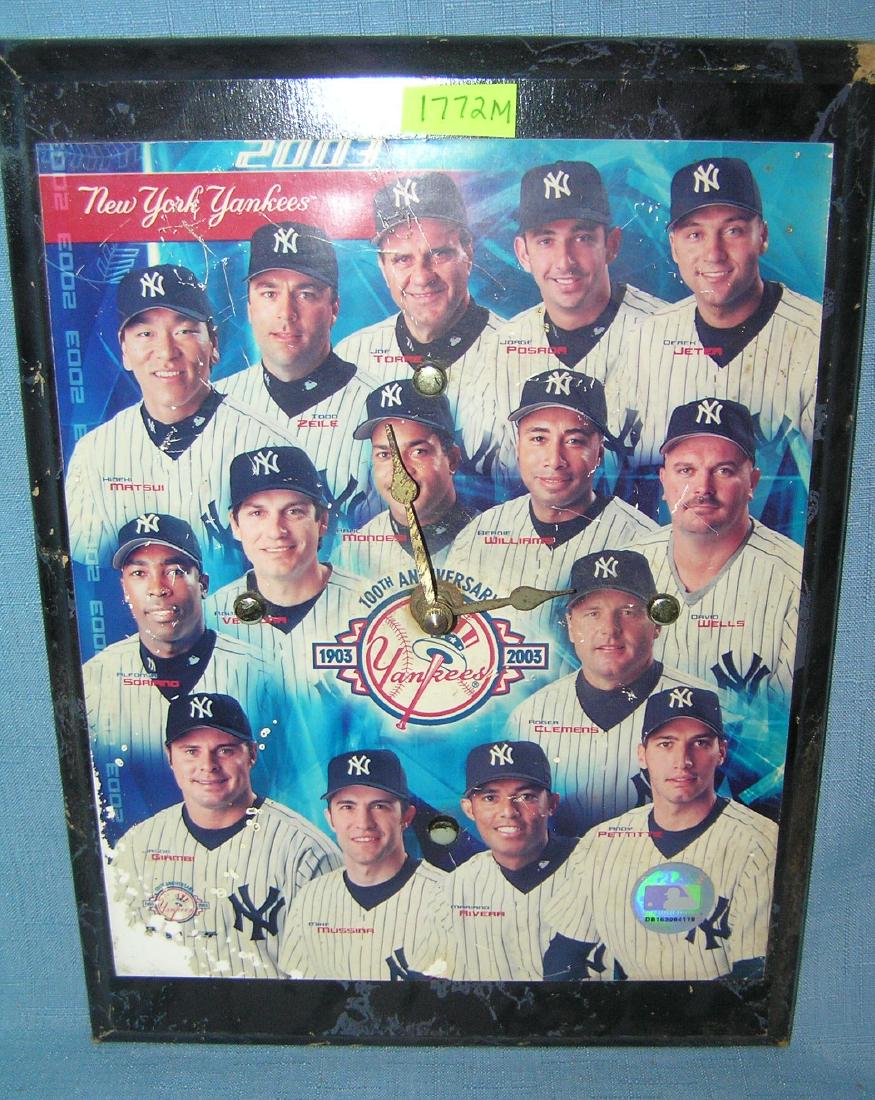NY Yankees team photo wall clock: NY Yankees team photo wall clock featuring Derek Jeter and all the Yankee greats est. value $40.00-$45.00
