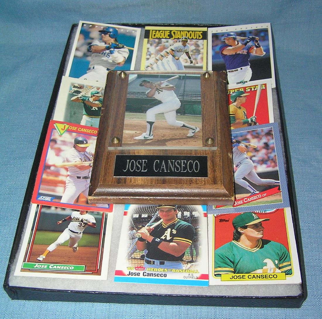 Jose Conseco collectible wall plaque and baseball cards: Jose Conseco collectible wall plaque and baseball cards est. value $25.00-$30.00