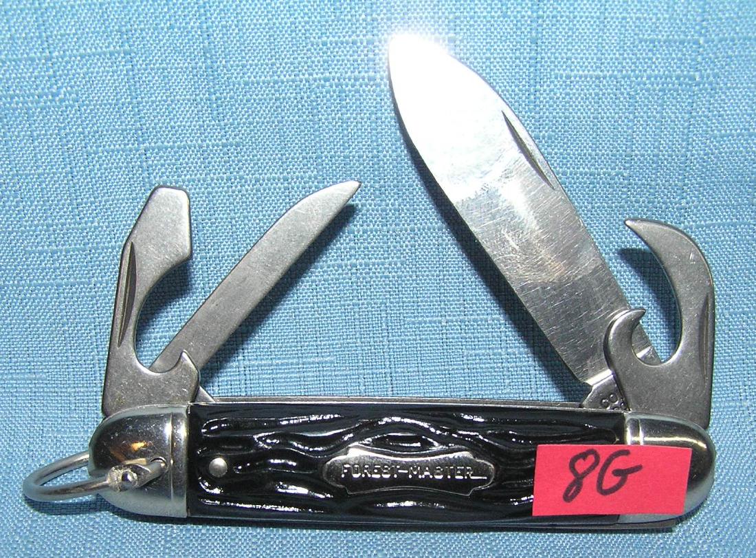 Vintage Forest Master 4 bladed pocket knife: Vintage Forest Master 4 bladed pocket knife by Colonial Knife Co. USA circa 1950's mint old dealer store stock with original bag never distributed est. value $30.00-$35.00