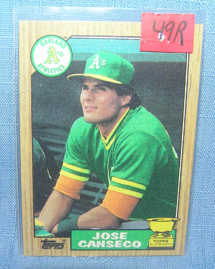 Jose Canseco rookie baseball card: Jose Canseco rookie baseball card