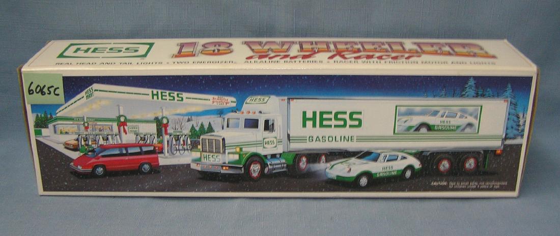 Vintage Hess 18 wheeler truck and race car: Vintage Hess 18 wheeler truck and race car est. value $40.00-$50.00
