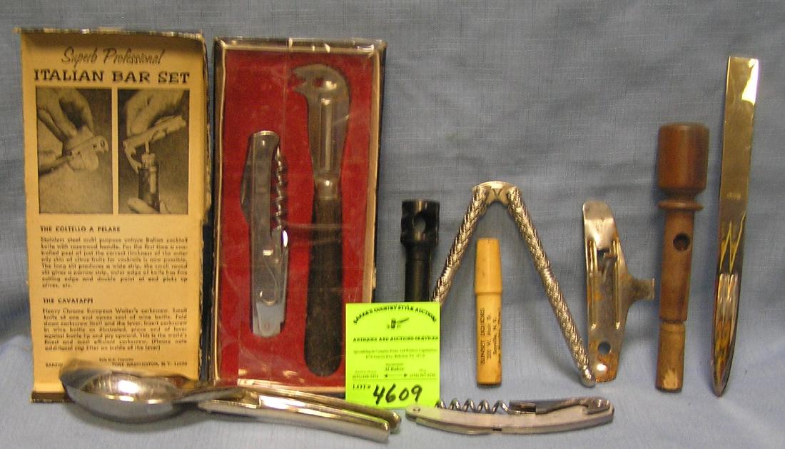 Group of bar top and serving accessories: Group of bar top and serving accessories 1 set with original box $35.00-$40.00