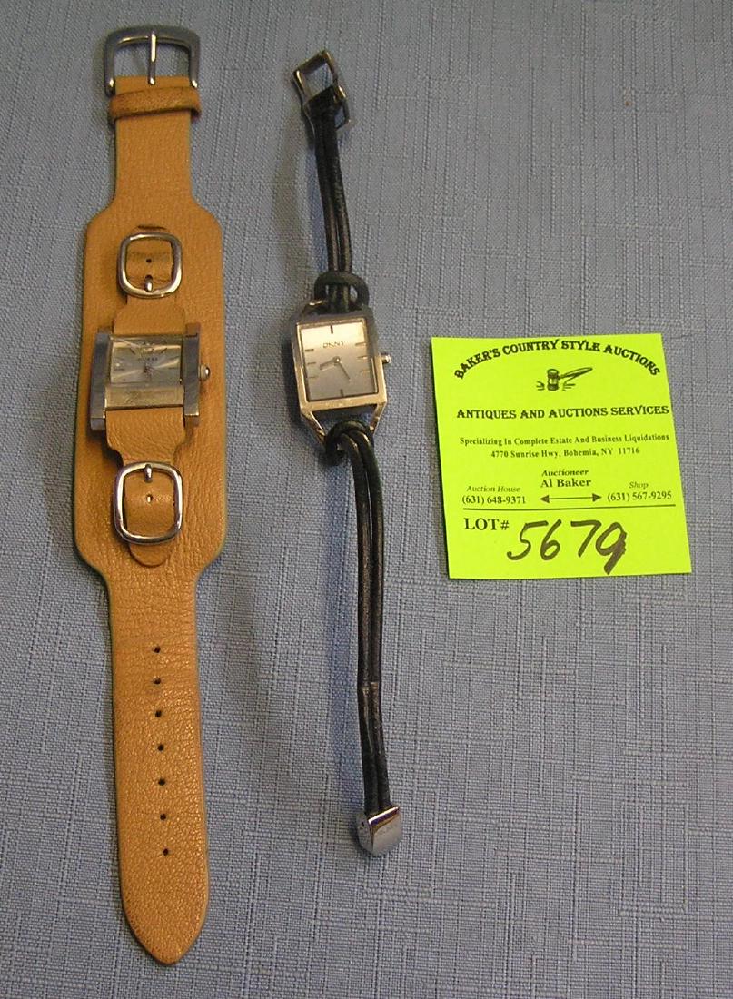 Pair of vintage designer wrist watches: Pair of vintage designer wrist watches includes Guess and DKNY $50.00-$60.00