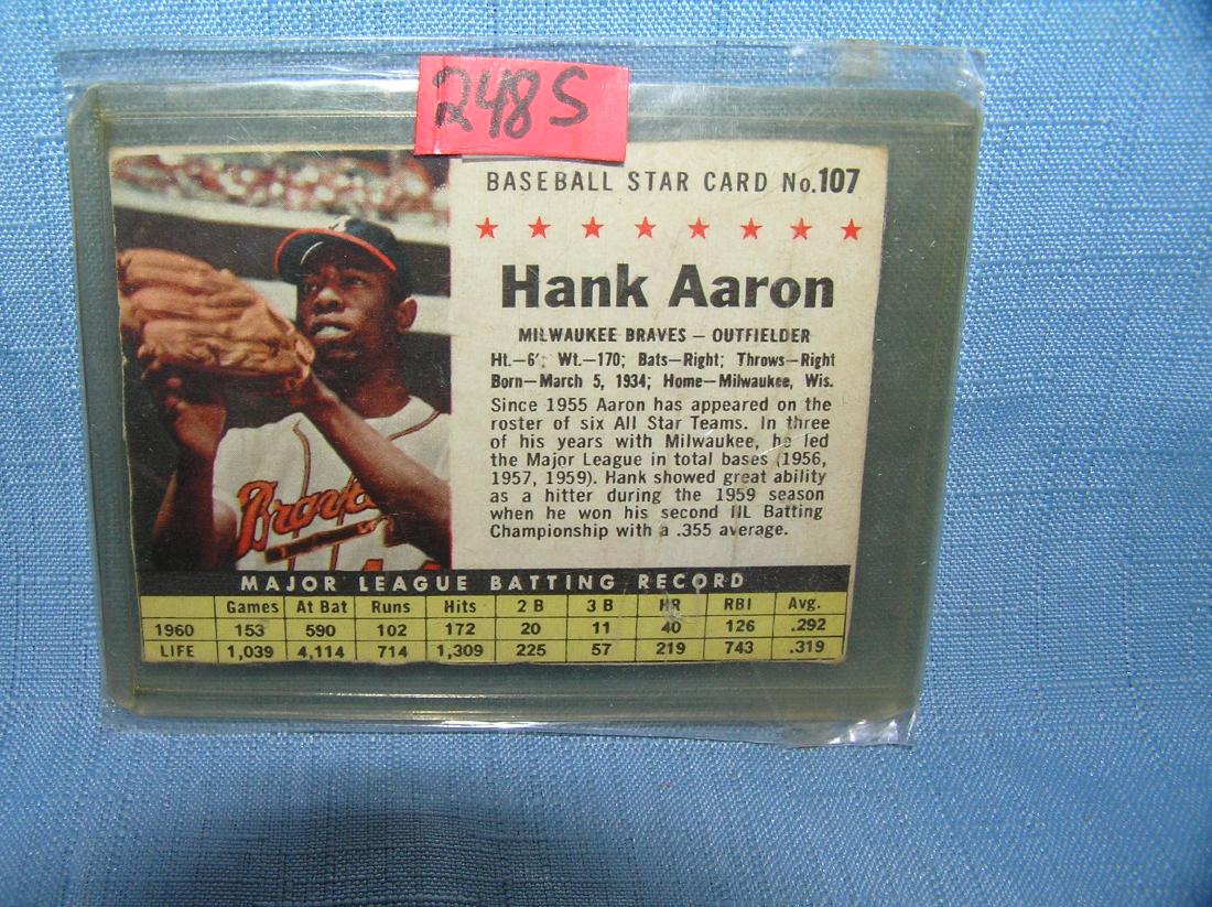 Hank Aaron Post Cereal 1960's all star baseball card: Hank Aaron Post Cereal 1960's all star baseball card