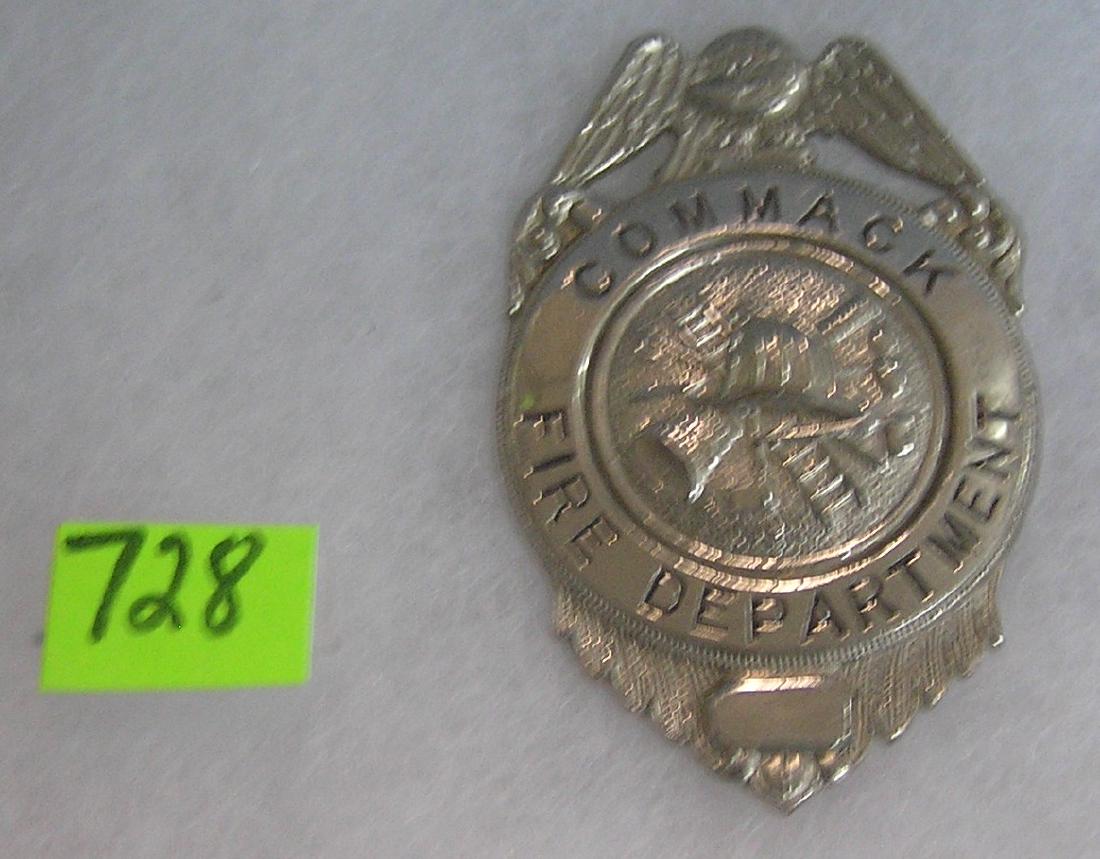 Vintage Commack Long Island fire dept badge: Vintage Commack Long Island fire department badge est. value $100.00-$125.00